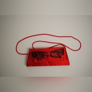 Red sequined evening bow purse- great for prom!